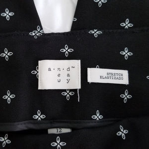 A New Day patterned black stretch slacks NWT Ankle
